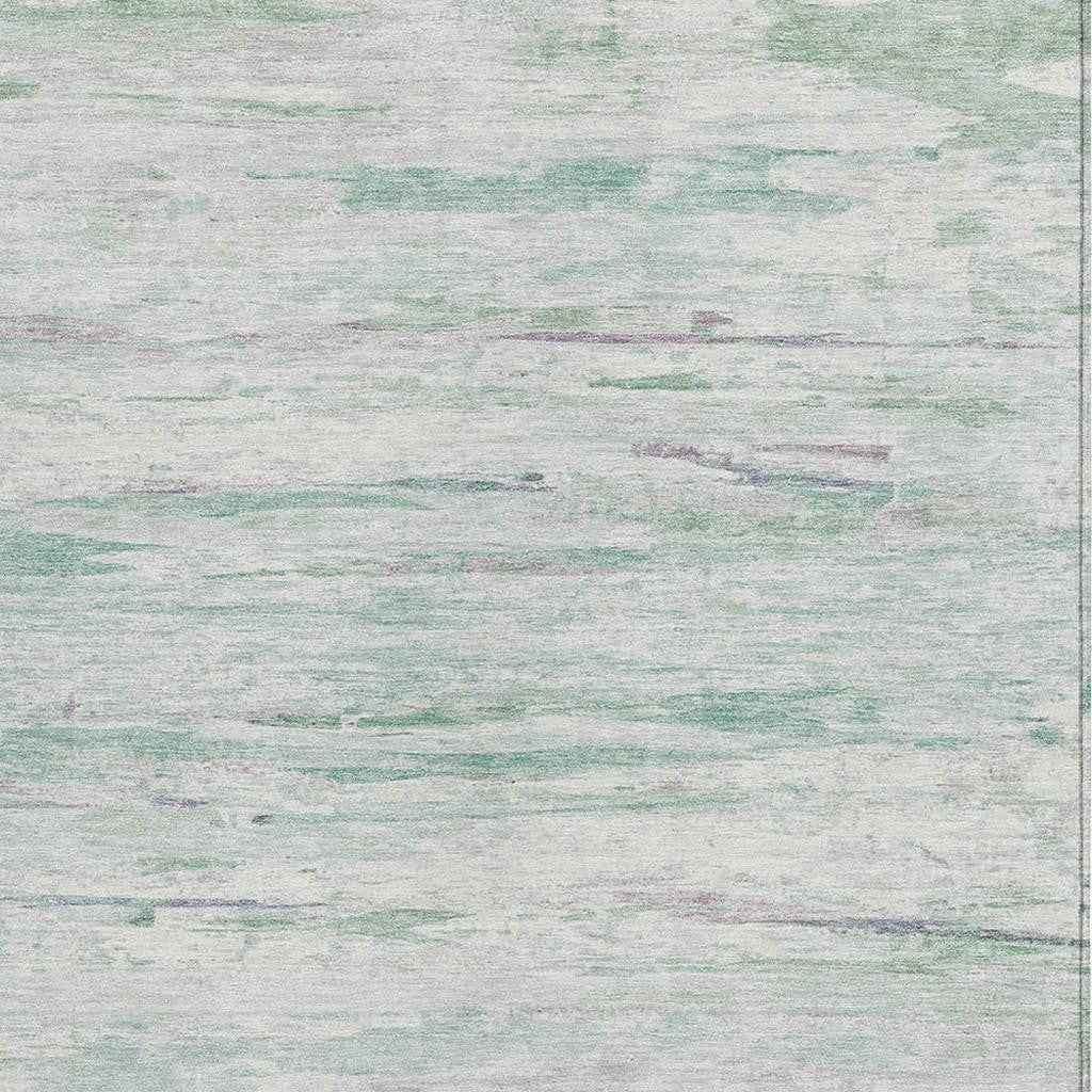 5' X 8' Artichoke Green And Ivory Abstract Washable Indoor Outdoor Area Rug
