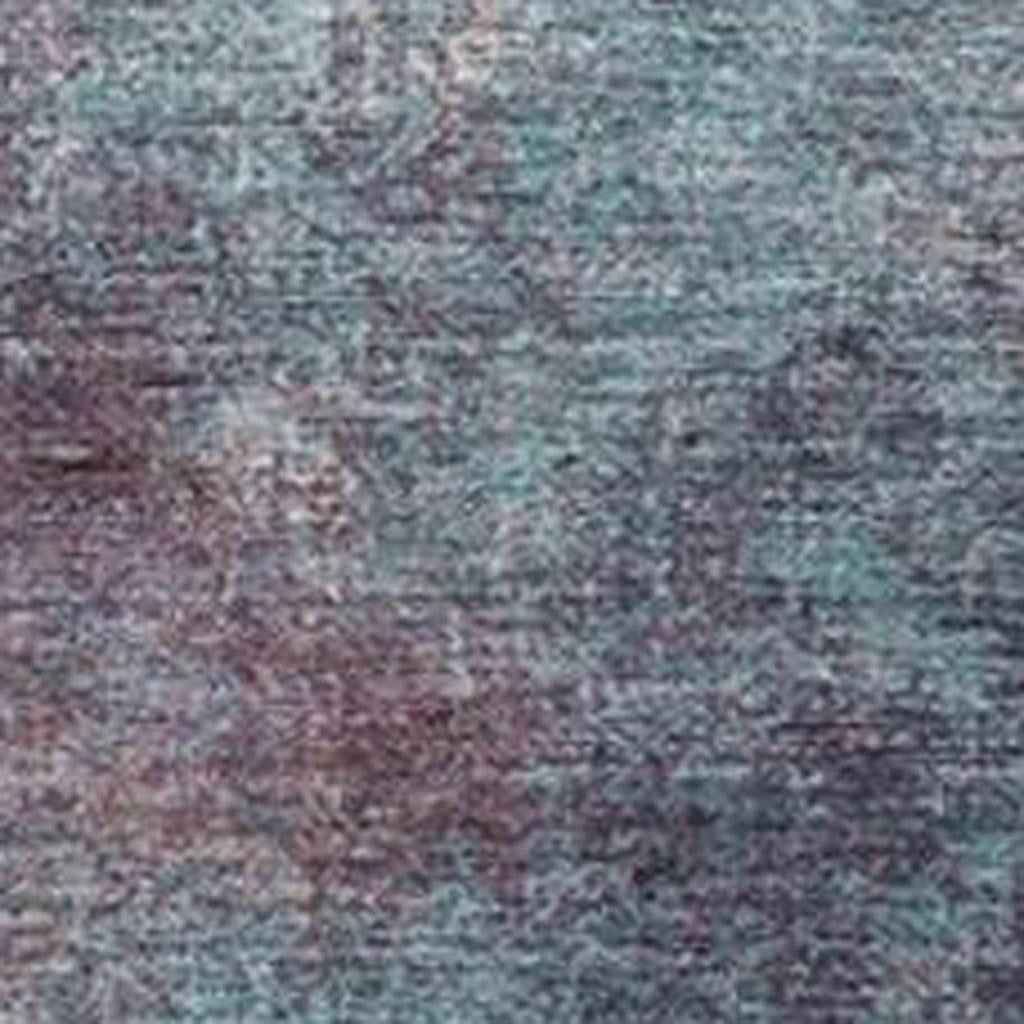 3' X 5' Teal Blue And Blush Abstract Washable Indoor Outdoor Area Rug