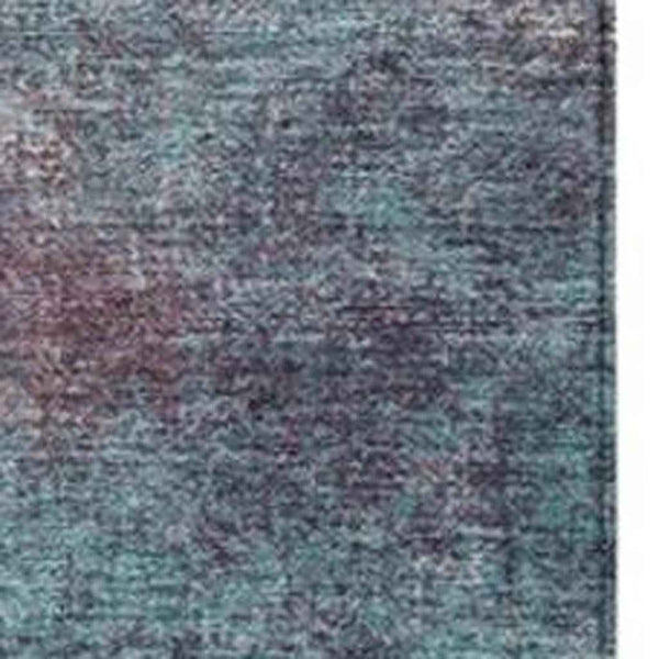 10' X 14' Teal Blue And Blush Abstract Washable Indoor Outdoor Area Rug