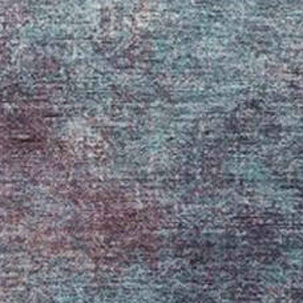9' X 12' Teal Blue And Blush Abstract Washable Indoor Outdoor Area Rug