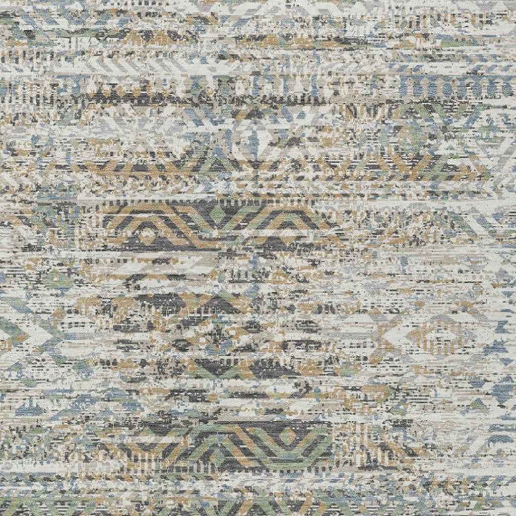 3' X 5' Ivory And Beige Moroccan Washable Indoor Outdoor Area Rug