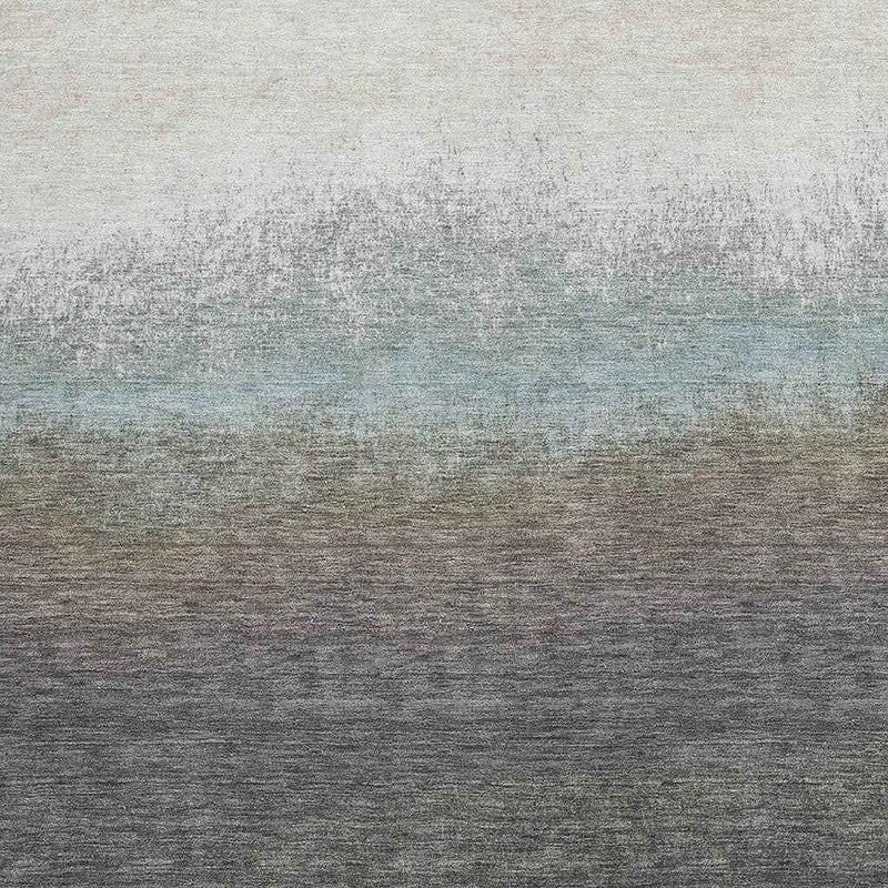9' X 12' Brown And Beige Ombre Washable Indoor Outdoor Area Rug