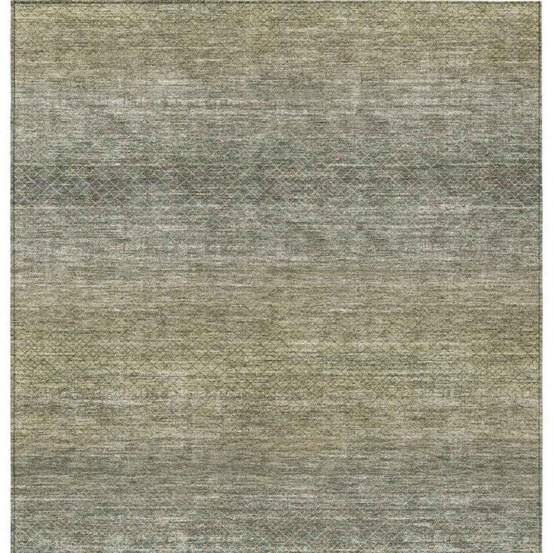 10' X 14' Fern Green And Gray Geometric Washable Indoor Outdoor Area Rug