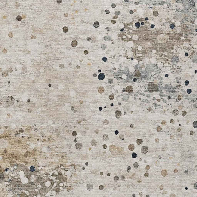 8' X 10' Ivory And Taupe Abstract Washable Indoor Outdoor Area Rug