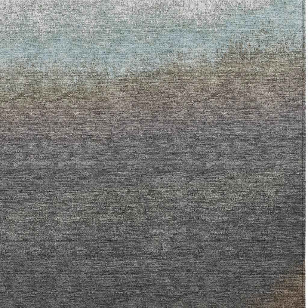 5' X 8' Brown And Beige Ombre Washable Indoor Outdoor Area Rug