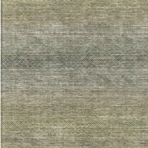 3' X 5' Fern Green And Gray Geometric Washable Indoor Outdoor Area Rug