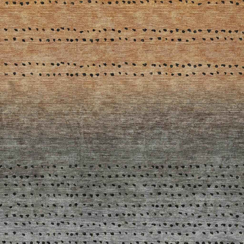 8' X 10' Copper And Gray Abstract Washable Indoor Outdoor Area Rug