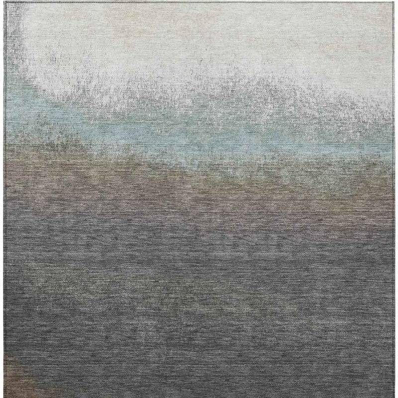 3' X 5' Brown And Beige Ombre Washable Indoor Outdoor Area Rug