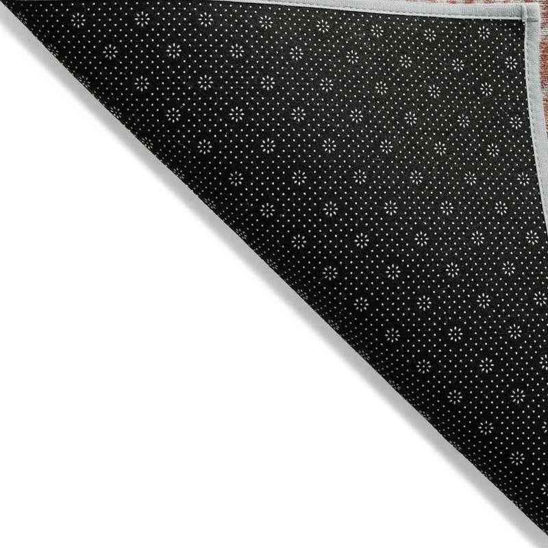 10' X 14' Salmon And Beige Geometric Washable Indoor Outdoor Area Rug