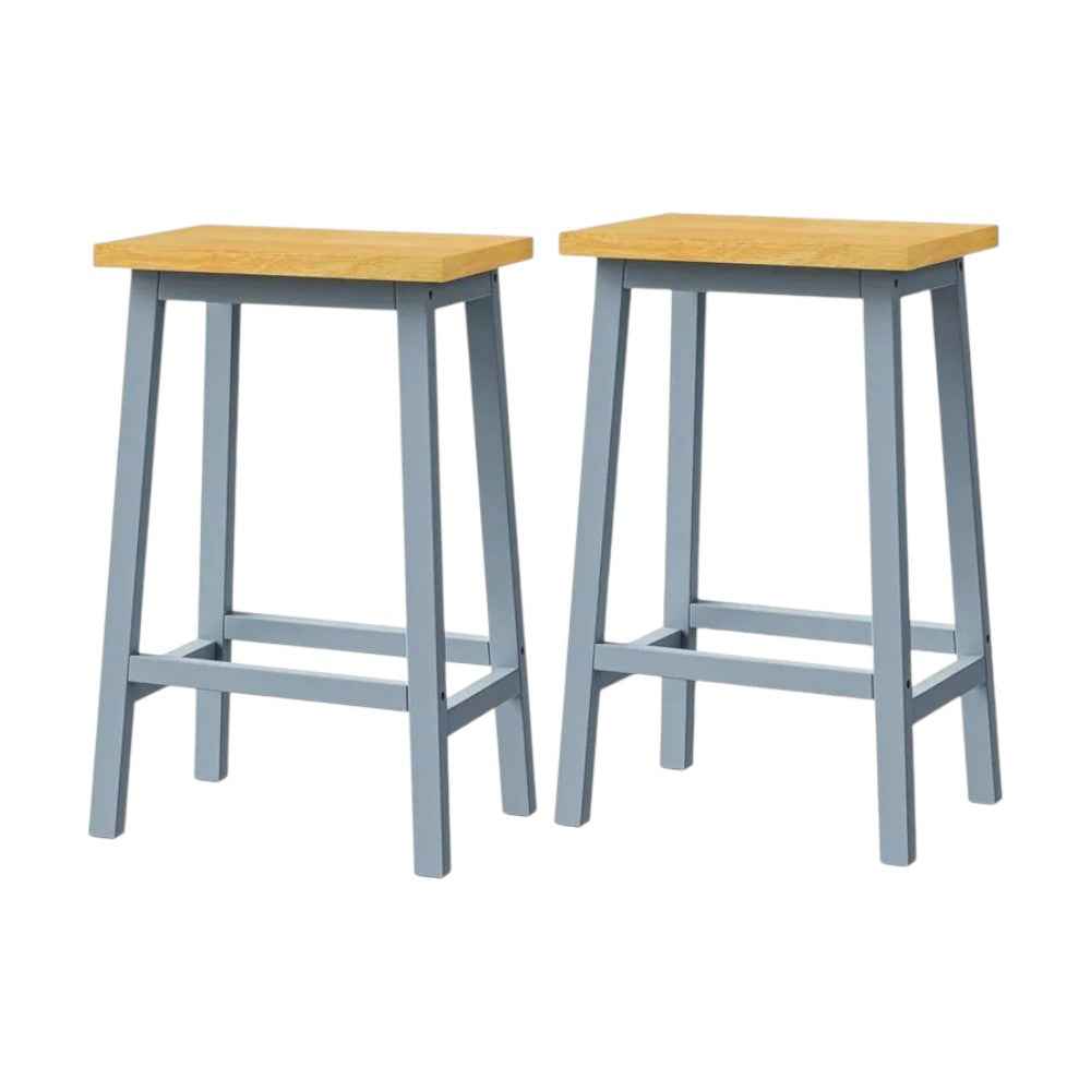 53" Light Blue Wood Rolling Kitchen Island Set With Storage