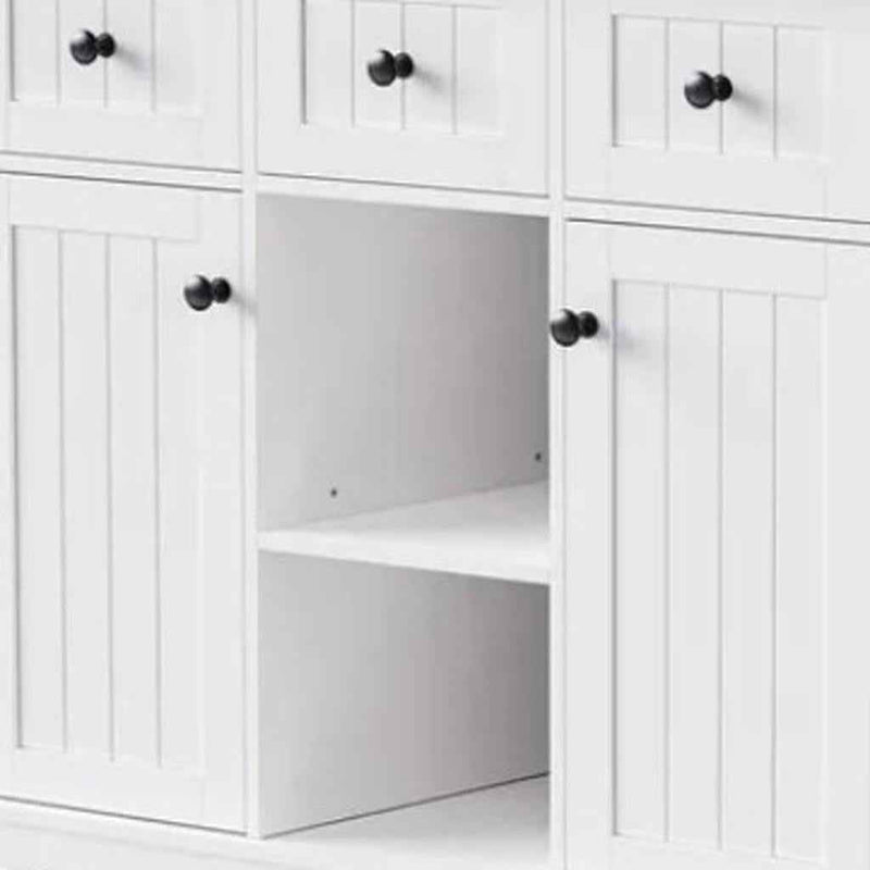 53" White Wood Rolling Kitchen Island Set With Storage