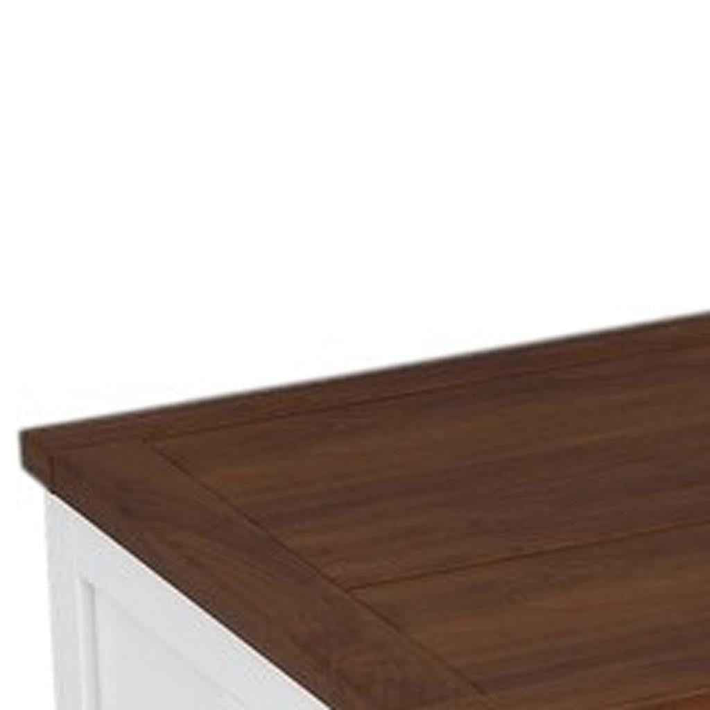 White Wood Full Murphy Bed With USB And Drawer