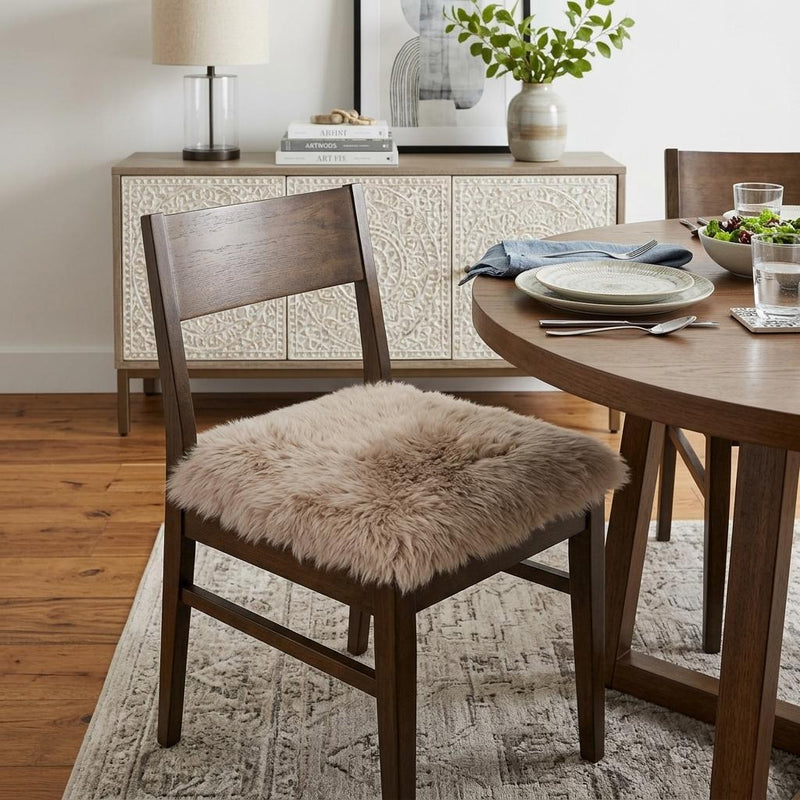 17" X 17" Taupe New Zealand Sheepskin Dining Chair Pad - Kitchen & Dining
