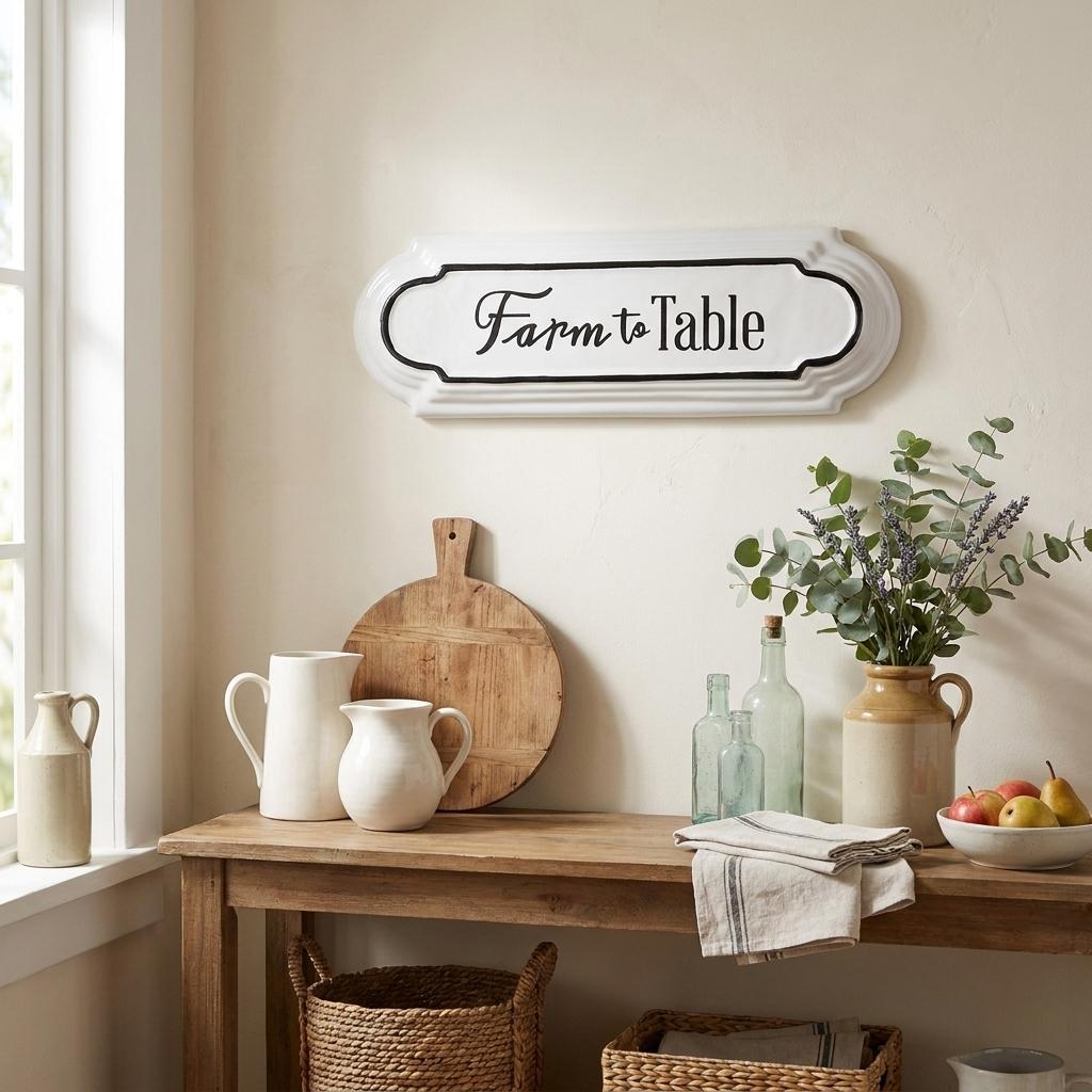 5" X 14" Black And White Farm To Table Metal Wall Decor - Home & Garden