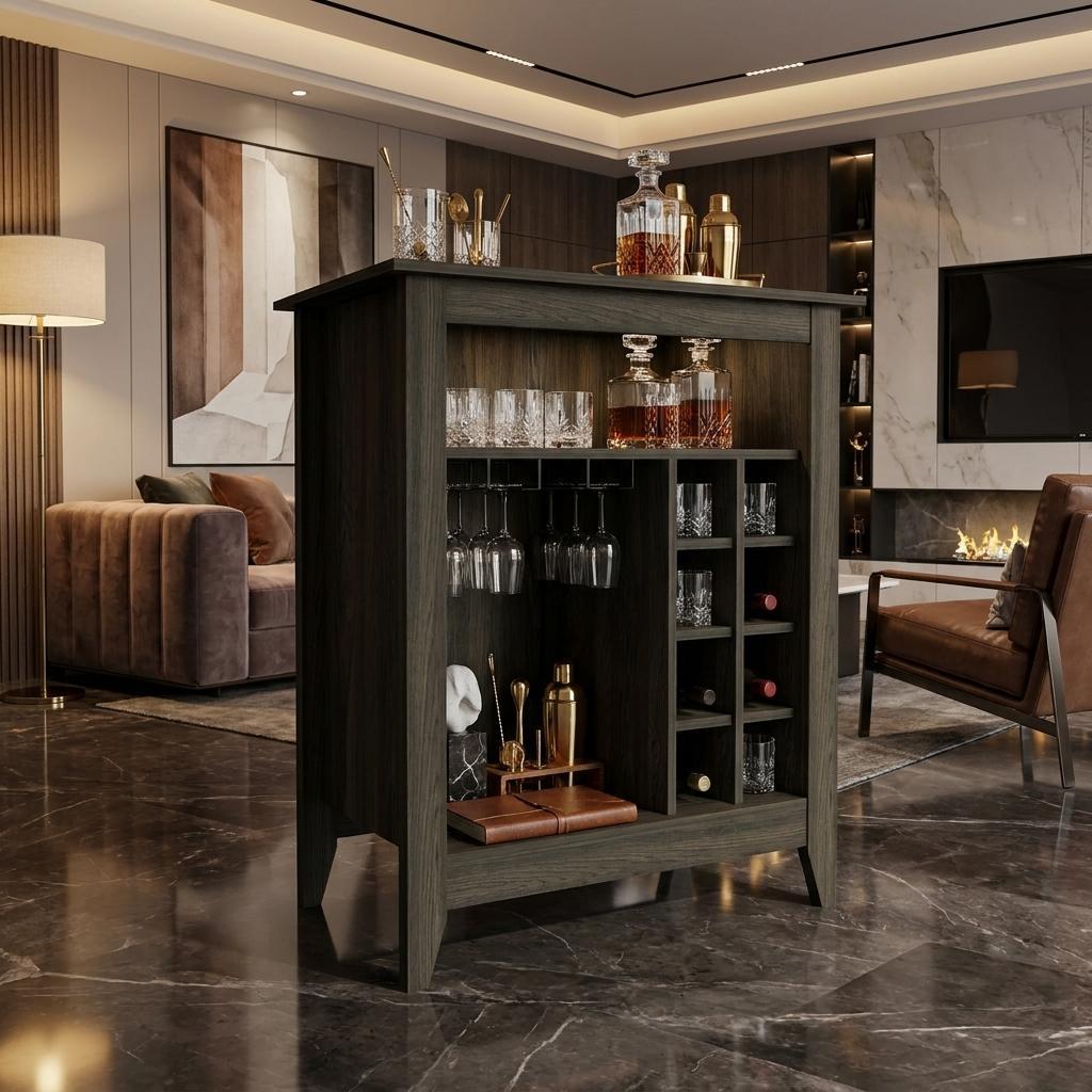 Espresso Bar Cart With Wine Storage - Kitchen & Dining