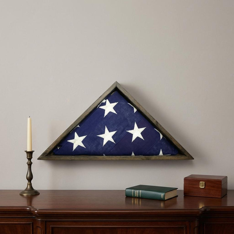 26" X 14" Gray Wood Triangle Hanging Dimensional Sculpture - Home Decor