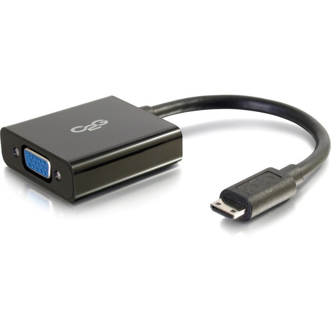 C2G 8in Mini HDMI to VGA Adapter - Mini HDMI Adapter - Male to Female Black - GreatEagleInc