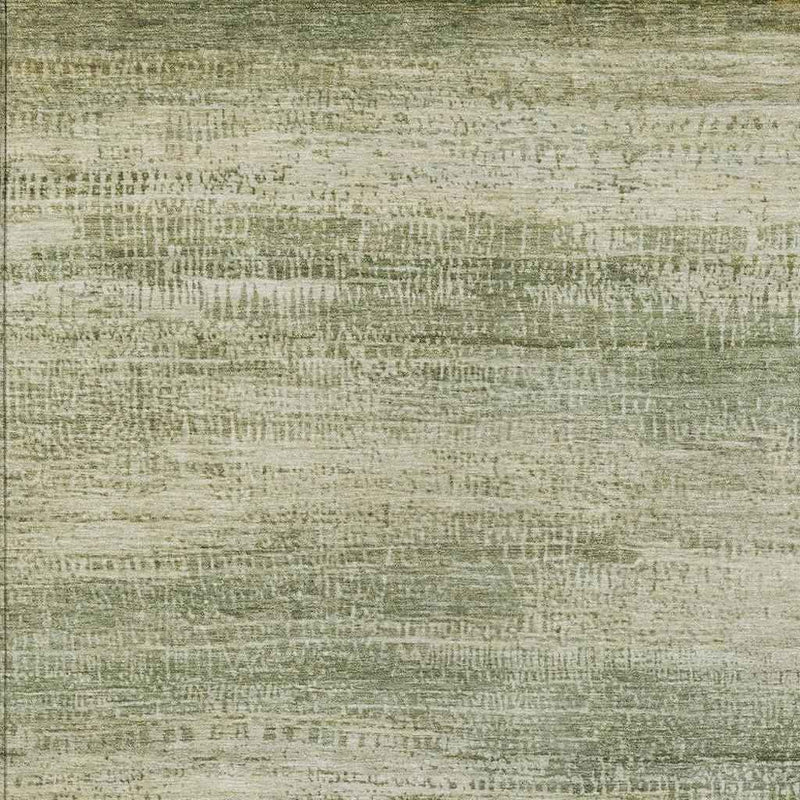 3' X 5' Artichoke Green And Beige Abstract Washable Indoor Outdoor Area Rug