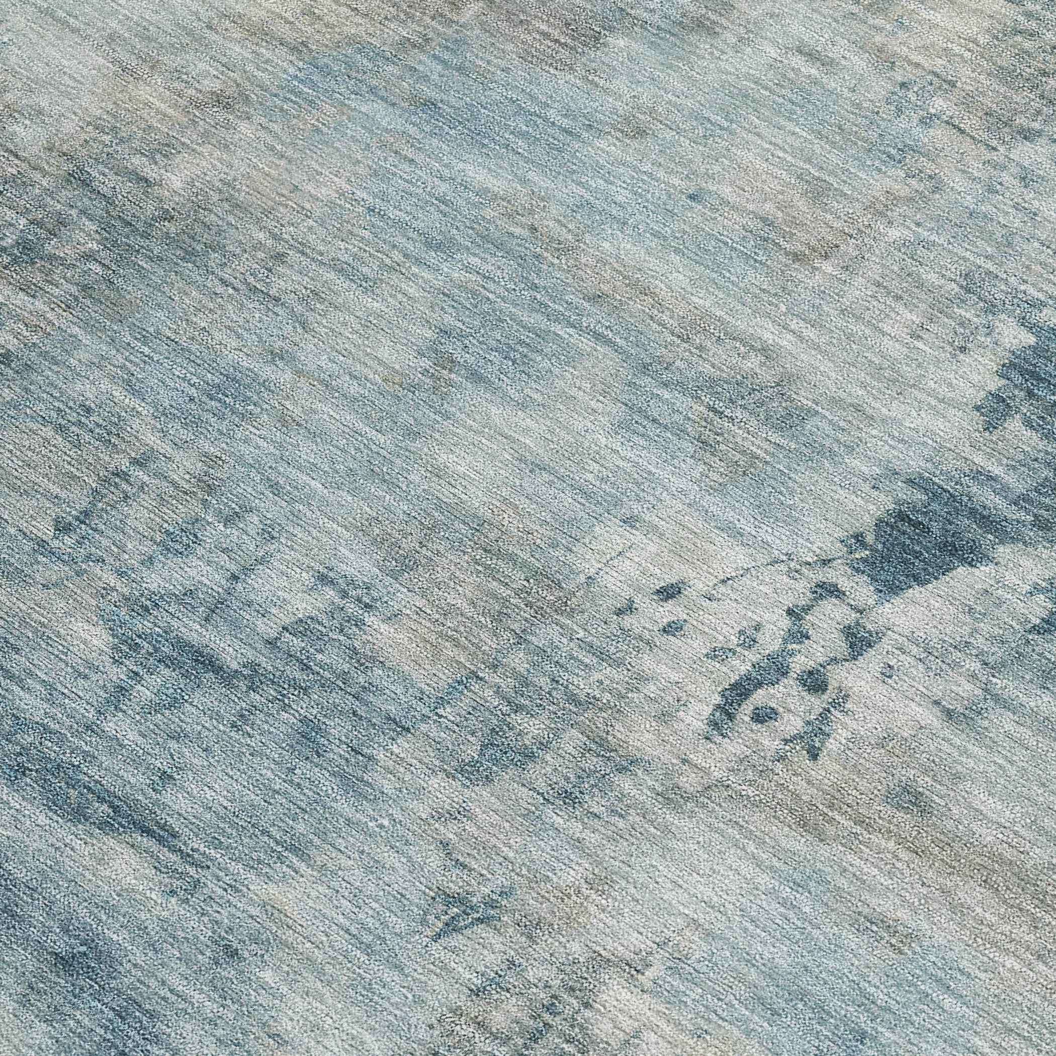 8' X 10' Teal Blue And Beige Abstract Washable Indoor Outdoor Area Rug