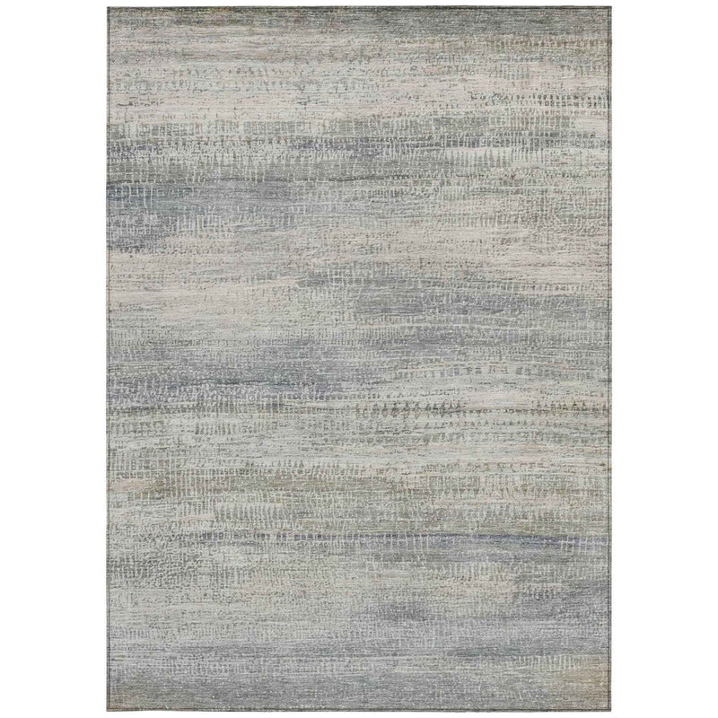 3' X 5' Linen And Beige Abstract Washable Indoor Outdoor Area Rug