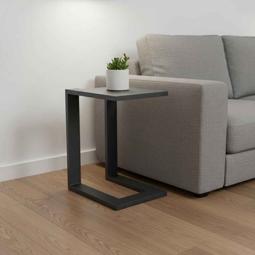 24" Black Aluminum Pedestal End Table