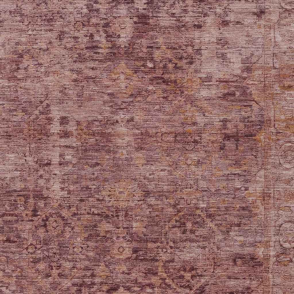 3' X 5' Merlot And Blush Abstract Washable Indoor Outdoor Area Rug