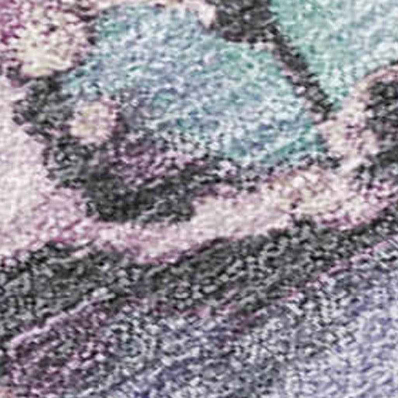 3' X 5' Pale Aqua And Lavender Abstract Washable Indoor Outdoor Area Rug