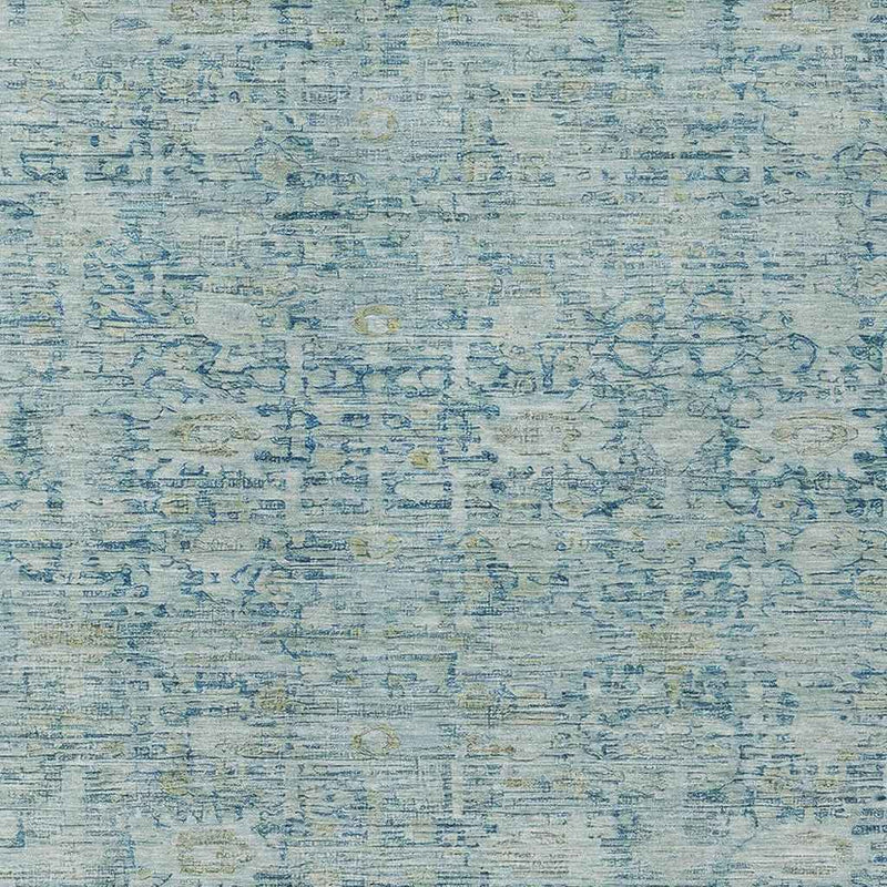 10' X 14' Blue And Ivory Oriental Washable Indoor Outdoor Area Rug