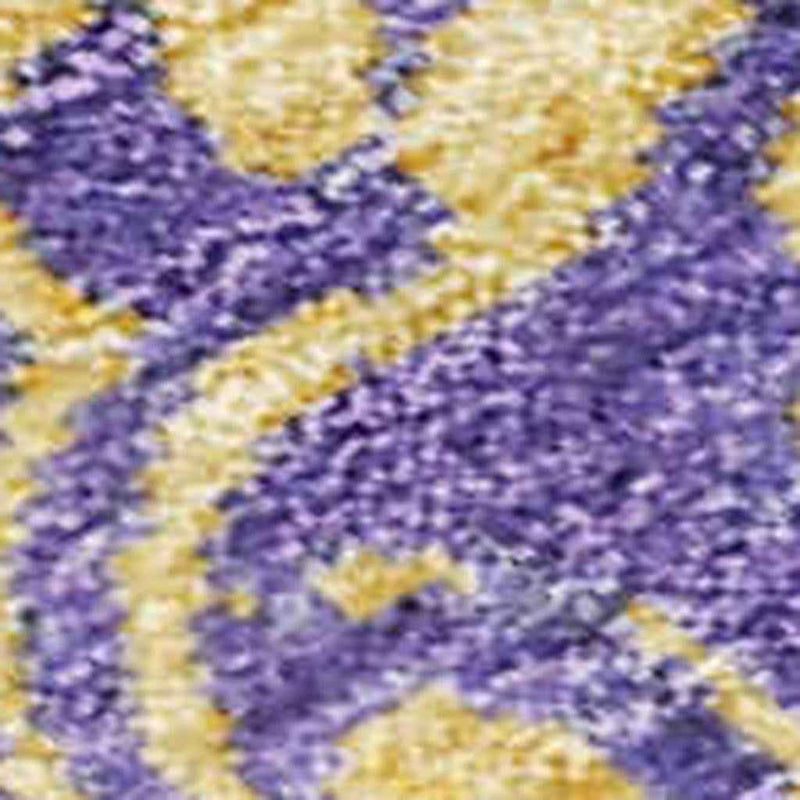 5' X 8' Purple And Gold Floral Washable Indoor Outdoor Area Rug