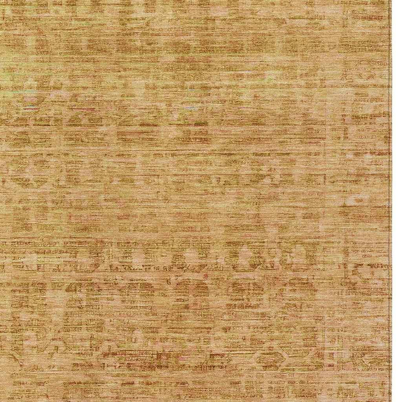 8' X 10' Salmon And Gold Abstract Washable Indoor Outdoor Area Rug