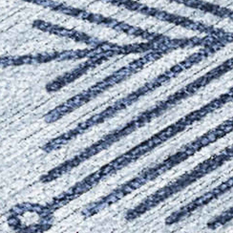 10' X 14' Sky Blue Navy Blue And Ivory Medallion Washable Indoor Outdoor Area Rug