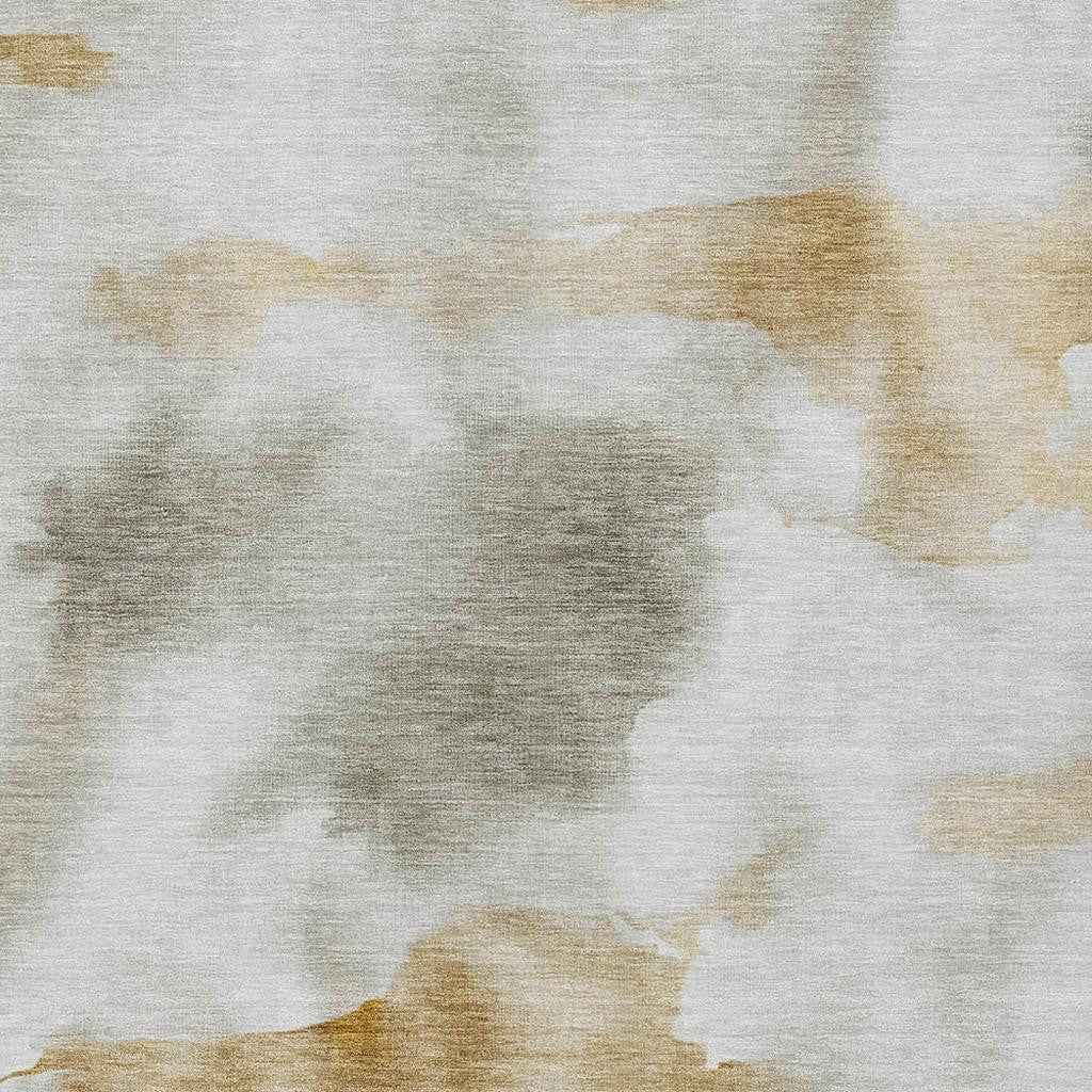 8' X 10' Beige Copper And Gray Abstract Washable Indoor Outdoor Area Rug