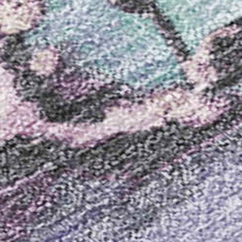 5' X 8' Pale Aqua And Lavender Abstract Washable Indoor Outdoor Area Rug