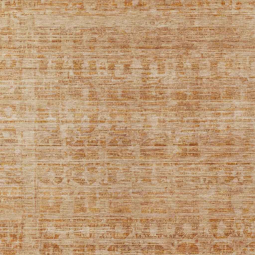 3' X 5' Coral And Peach Abstract Washable Indoor Outdoor Area Rug