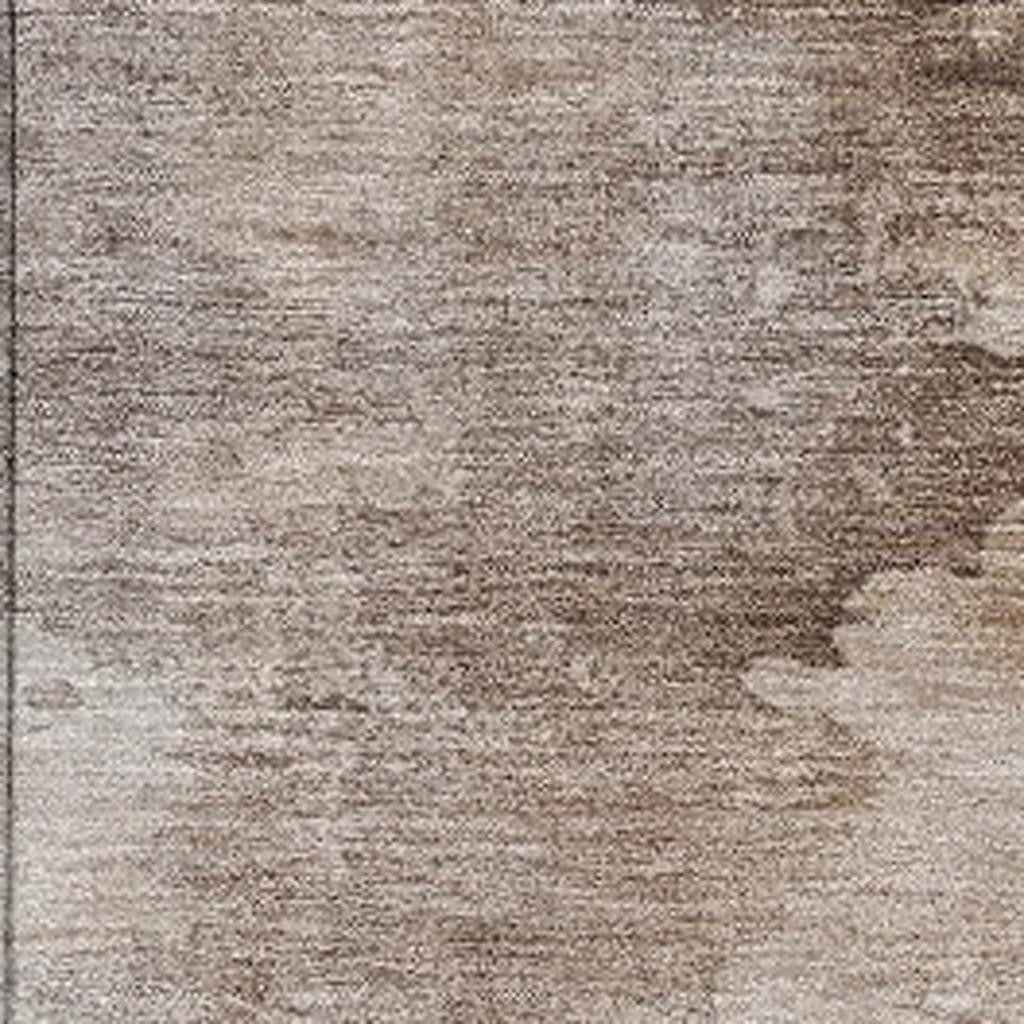 10' X 14' Taupe And Ivory Abstract Washable Indoor Outdoor Area Rug