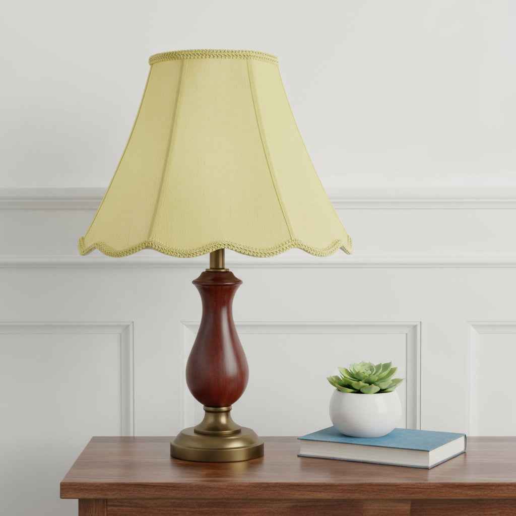 Champagne Gold Linen Piped Bell Lamp Shade