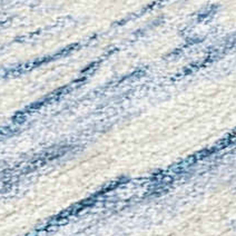 8' X 10' Sky Blue And Ivory Striped Washable Indoor Outdoor Area Rug