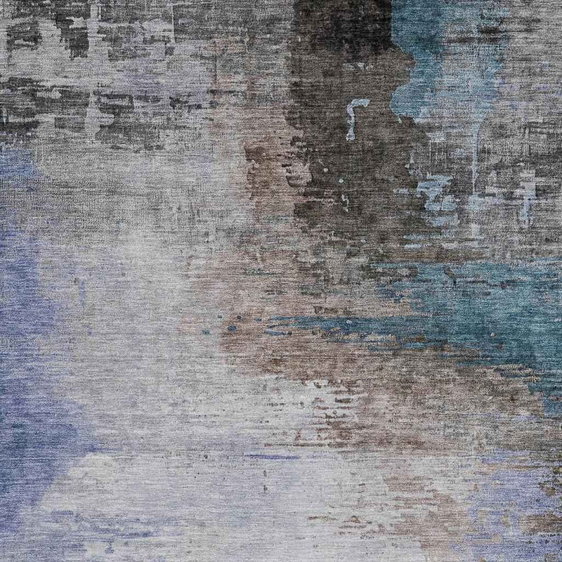 10' X 14' Brown Lavender And Taupe Abstract Washable Indoor Outdoor Area Rug