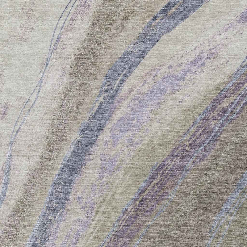 10' X 14' Brown Taupe And Purple Abstract Washable Indoor Outdoor Area Rug