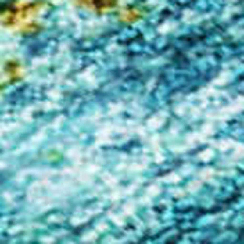 10' X 14' Teal Blue Lime Green And Blush Abstract Washable Indoor Outdoor Area Rug