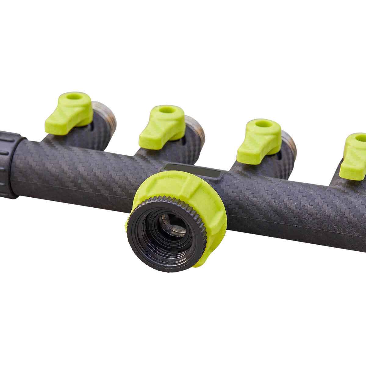 6" Black And Light Green Zinc Alloy Garden Hose Splitter