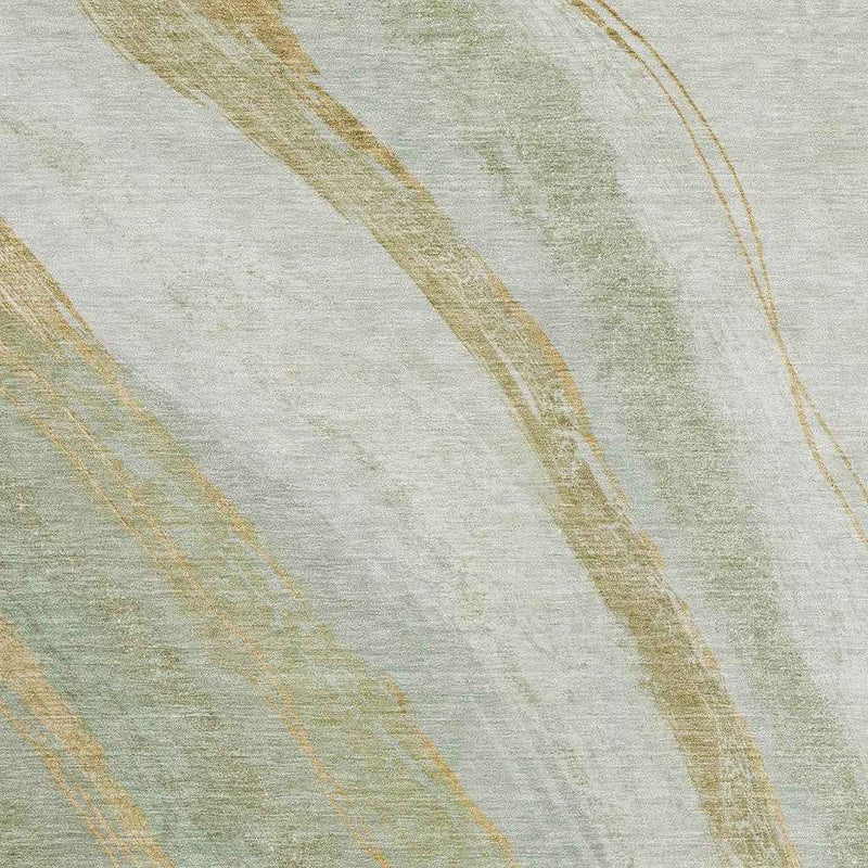 5' X 8' Sage And Copper Abstract Washable Indoor Outdoor Area Rug