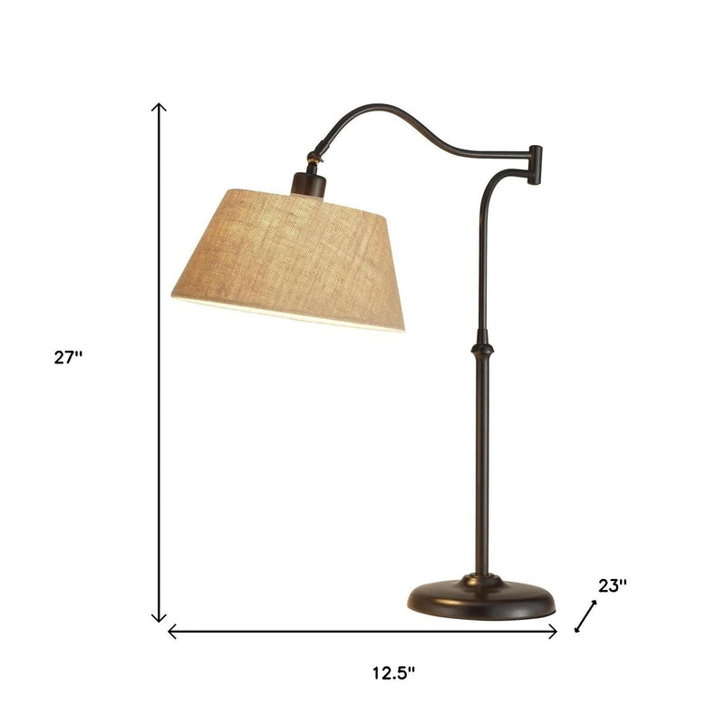 27" Black Desk Lamp With Empire Shade - Lighting