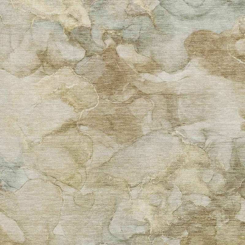 3' X 5' Beige And Ivory Abstract Washable Indoor Outdoor Area Rug