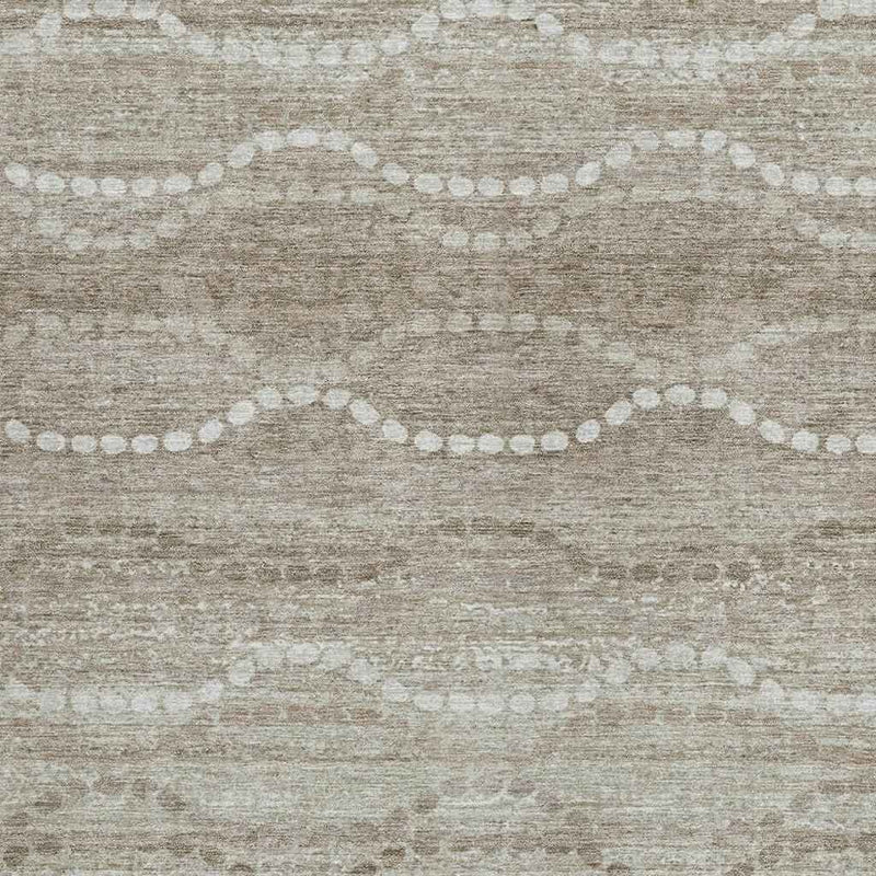 8' X 10' Khaki And Ivory Ogee Washable Indoor Outdoor Area Rug