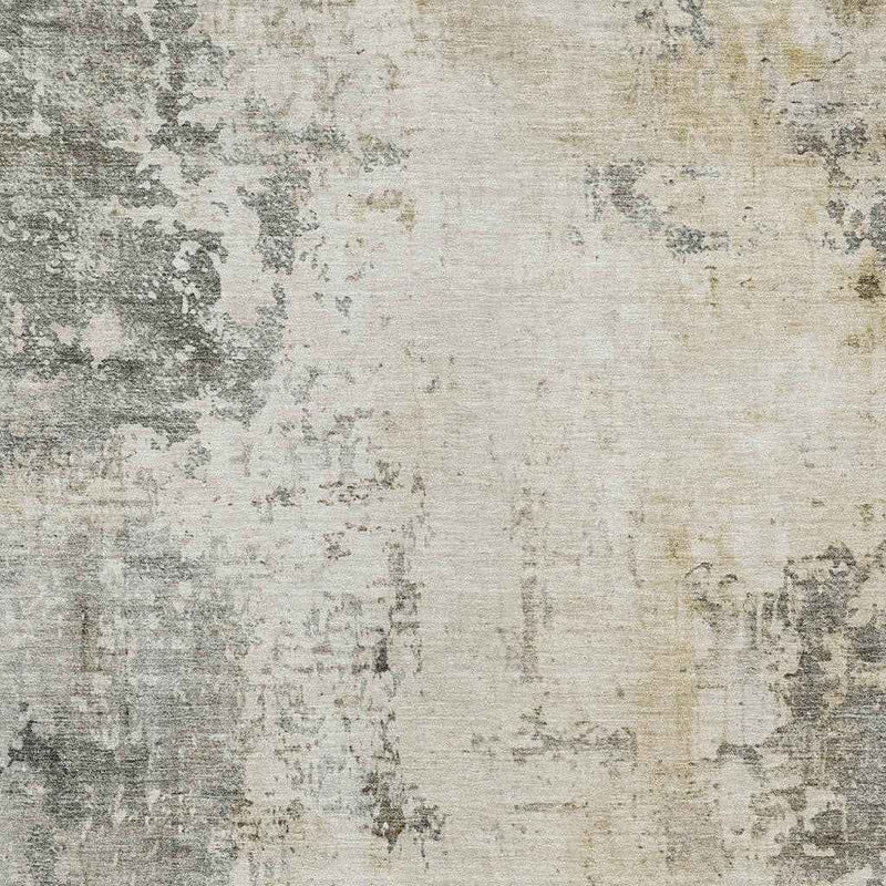 8' X 10' Pewter And Ivory Abstract Washable Indoor Outdoor Area Rug