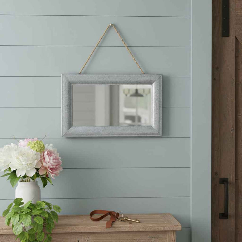 9" Silver Metal Framed Accent Mirror
