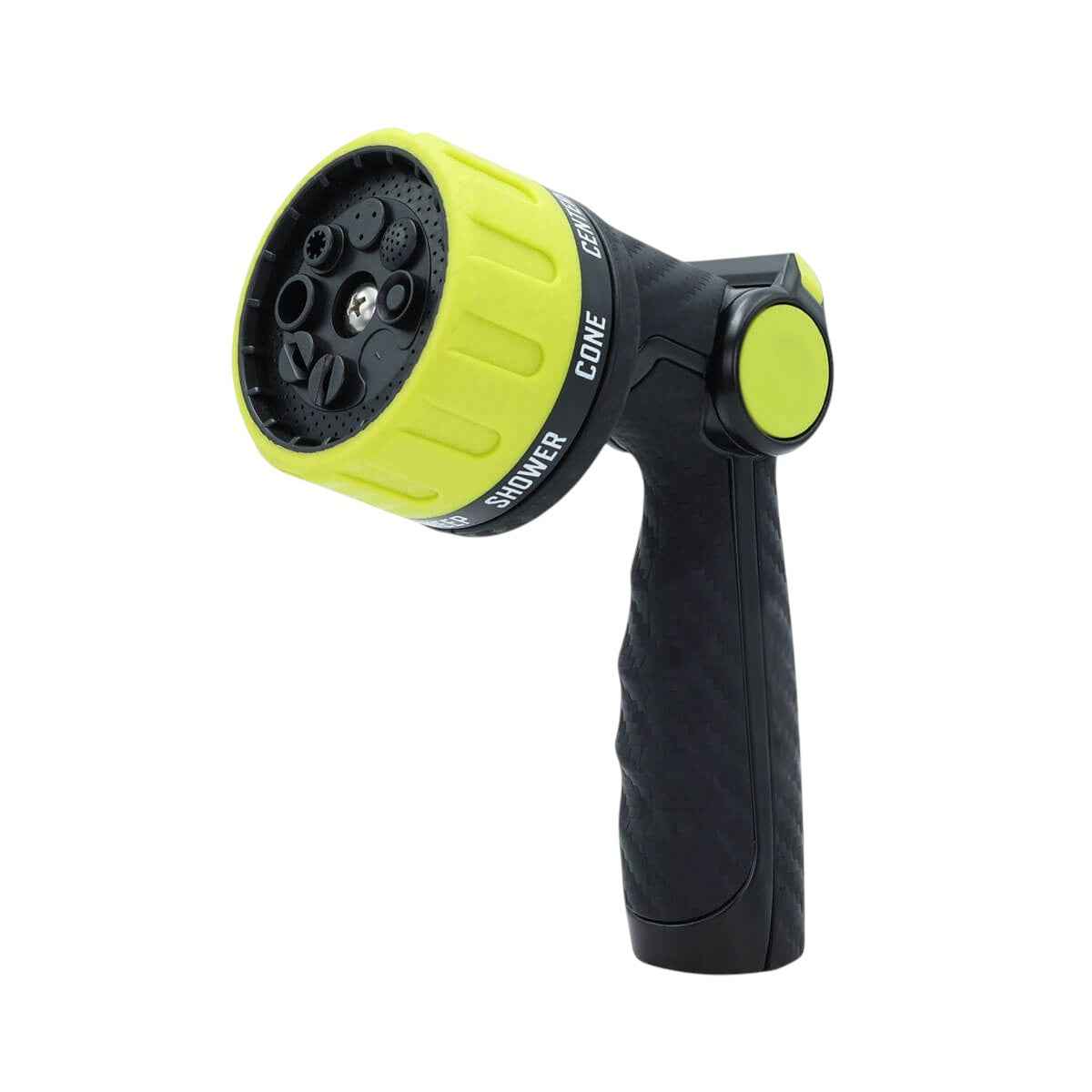 8" Black And Light Green Zinc Alloy Garden Thumb Control Nozzle Water Spraye
