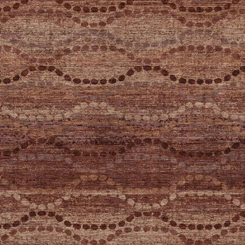 8' X 10' Rust And Copper Ogee Washable Indoor Outdoor Area Rug