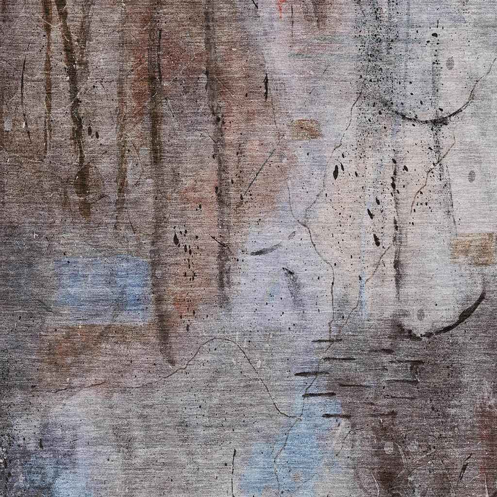 5' X 8' Taupe And Brown Abstract Washable Indoor Outdoor Area Rug